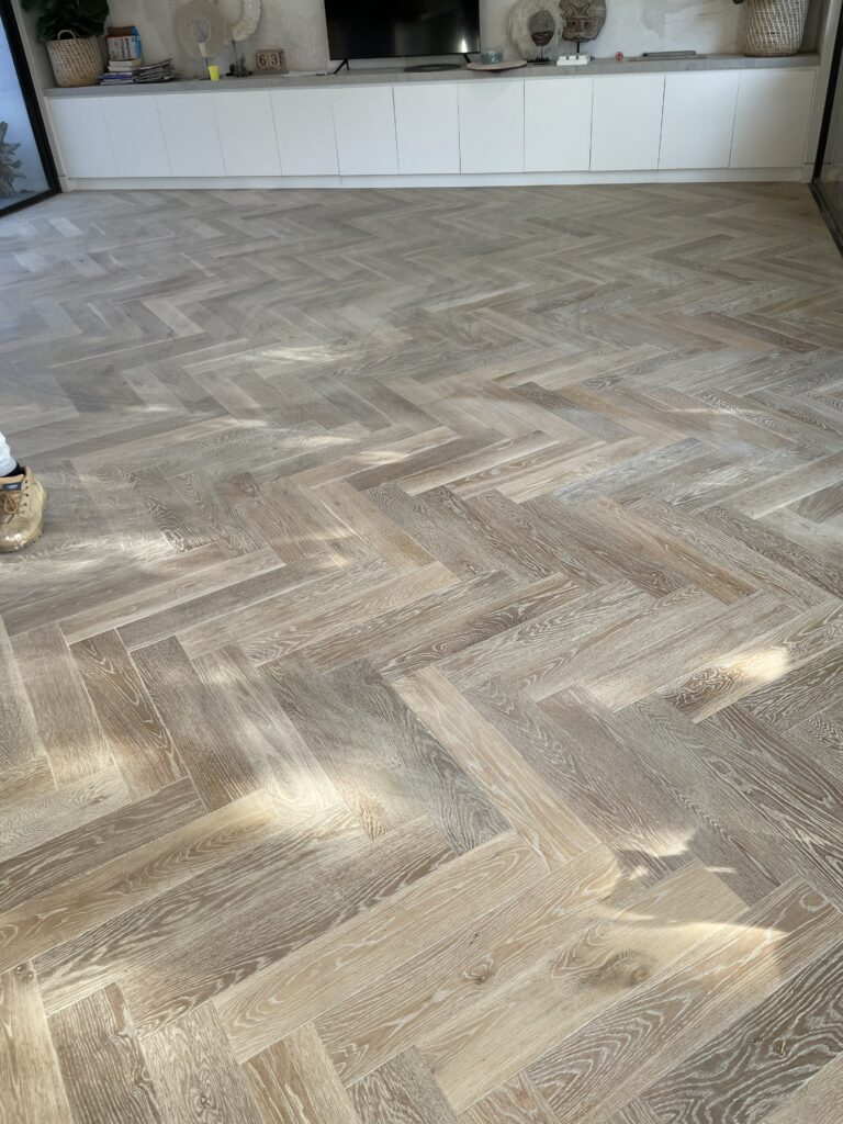 Limewashing Parquet Flooring Drummoyne